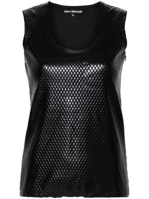 Junya Watanabe diamond-pattern tank top Black JMT004