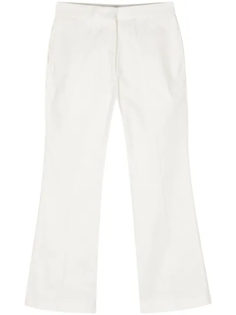 Jil Sander mid-rise flared gabardine trousers White J04KA0006J45167