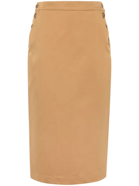 Max Mara Cresta cotton pencil skirt Brown 2411101023600