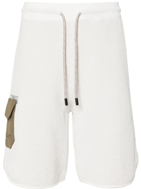 Sease contrasting-pocket 3D-knit track shorts White KA031XG043