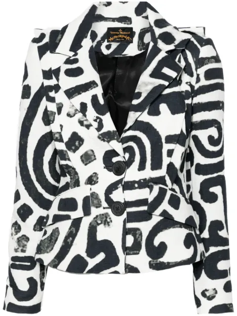Vivienne Westwood Pre-Owned 2014s abstract-print cotton blazer Blue VIWE750PE