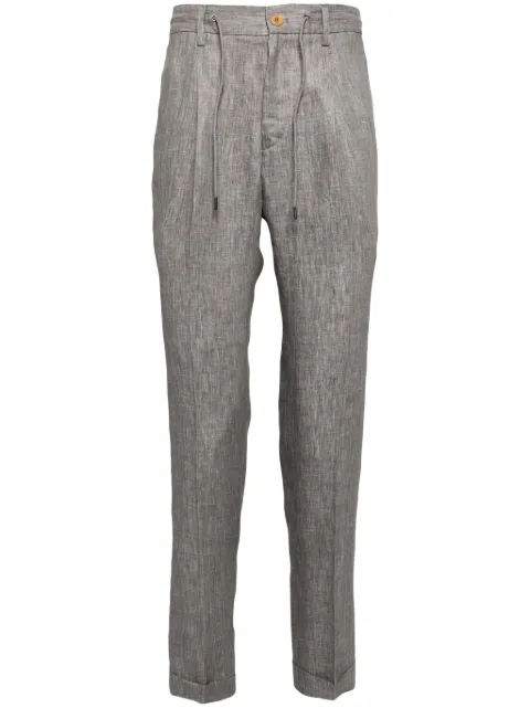 Luciano Barbera slim-cut linen chino trousers Green 11461172087
