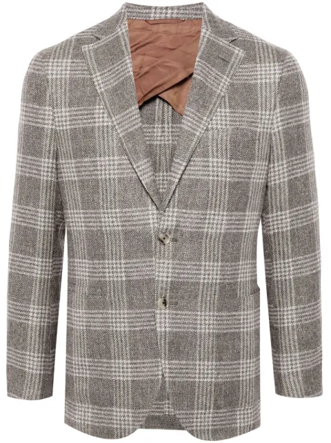 Luciano Barbera single-breasted tartan-check blazer Brown 111P2515039