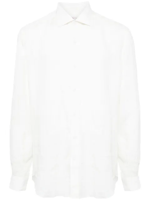 Luciano Barbera cutaway-collar linen shirt White 15542971103