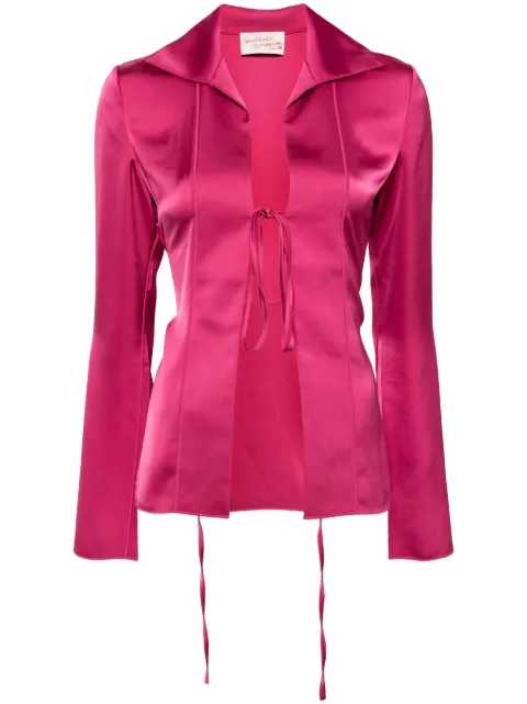 Stockholm Surfboard Club satin-finish tie-fastening blouse Pink W4000013P30