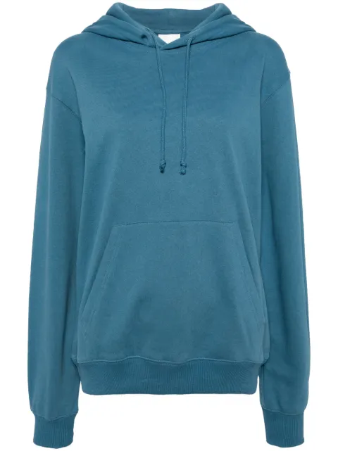 Stockholm Surfboard Club logo-print organic cotton hoodie Blue U1000032B20