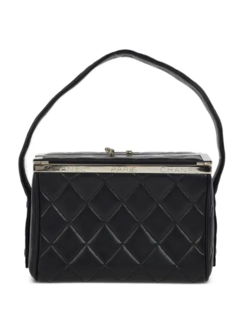 CHANEL Pre-Owned 1990-2000s CC diamond-quilted handbag Black 4142533