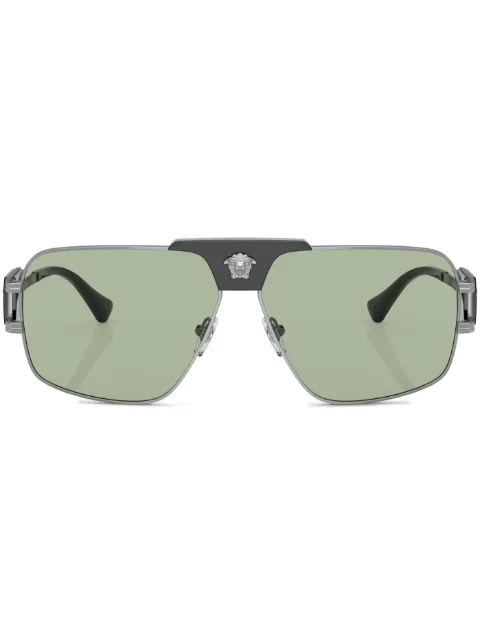 Versace Eyewear Medusa-detail oversized-frame sunglasses Silver VE225110012