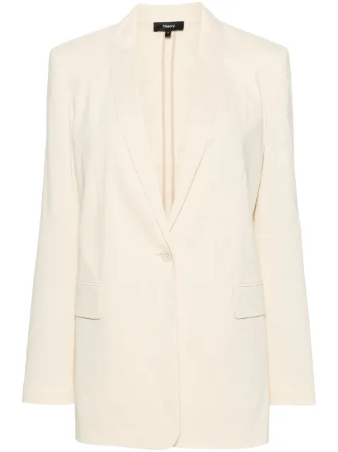 Theory shawl-lapels single-breasted blazer Neutrals O0203104