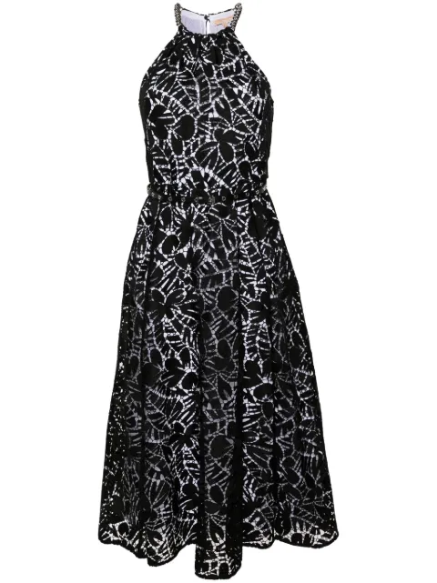 Michael Michael Kors broderie-anglaise belted midi dress Black MS481JCDRD
