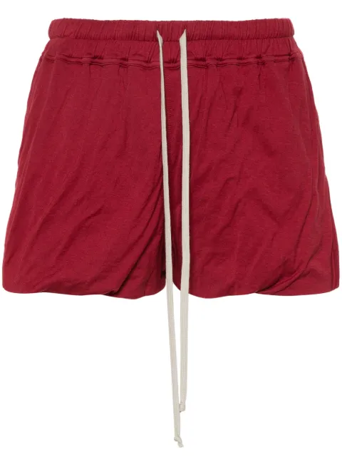 Rick Owens side-slits jersey shorts Red RO01D2387BH