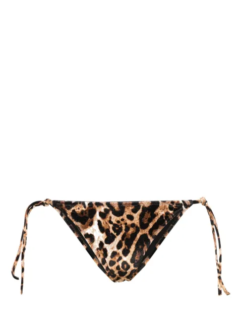 VETEMENTS leopard-print velour bikini bottoms Brown WE64SW301L