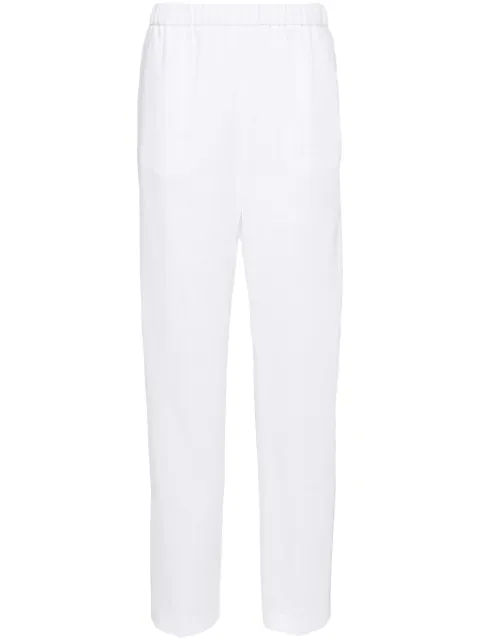 Fabiana Filippi chambray pipe-trim tapered trousers White PAD274F255H4970000