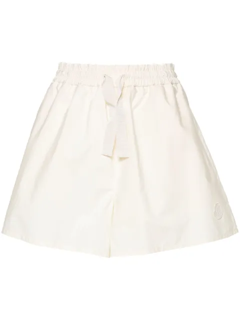 Moncler logo-appliqué poplin shorts Neutrals J10932B00010597LQ