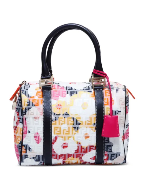Fendi Pre-Owned mini Zucchino Boston handbag White FF5613