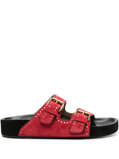 ISABEL MARANT Lennyo suede sandals Red SD0118FAB2B11S