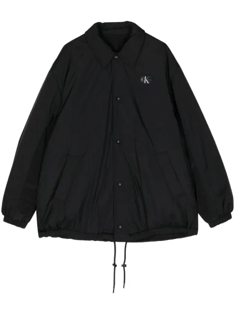 Calvin Klein straight-collar reversible shirt jacket Black J30J325281BEH