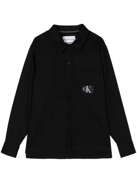Calvin Klein Utility logo-print buttoned shirt Black J30J324610BEH