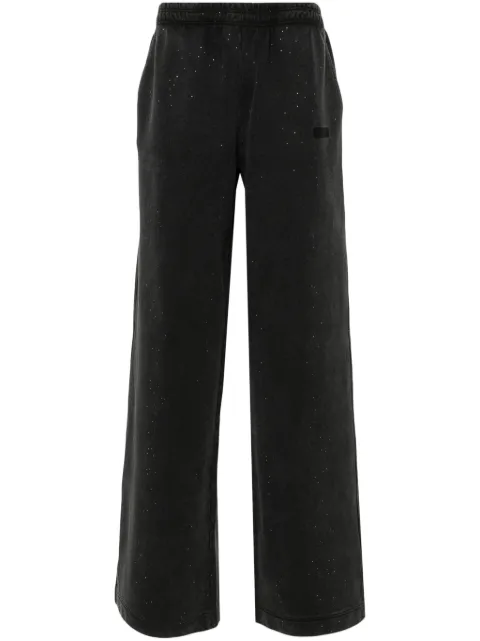 VETEMENTS crystal-embellished track pants Black UE64SP800B