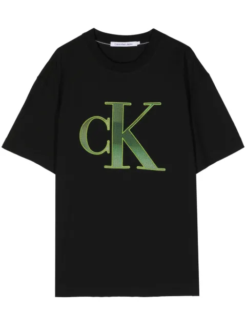 Calvin Klein perforated-logo cotton T-shirt Black J30J325029