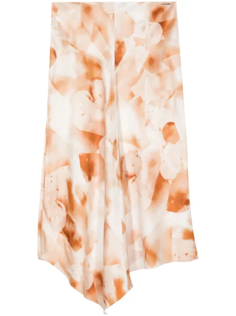 Calvin Klein watercolour print satin midi skirt Neutrals K20K206768