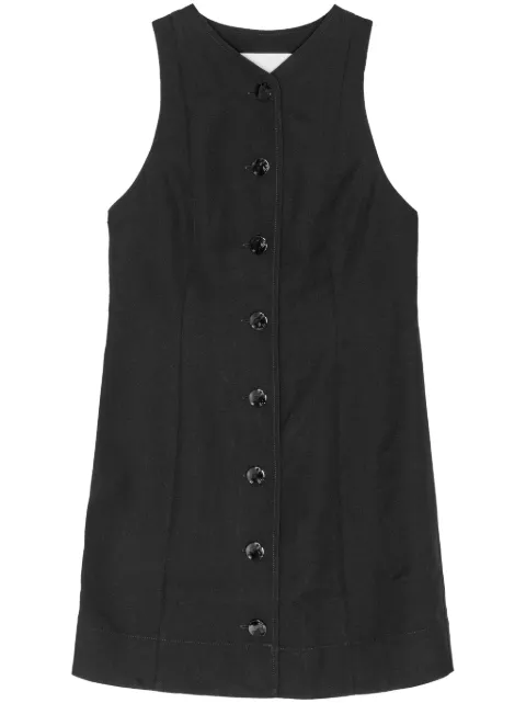 GANNI bow-detail mini dress Black F9224