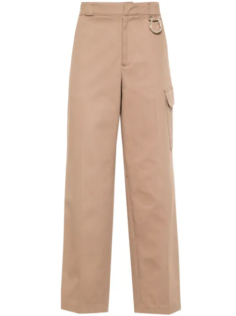 Paura Jonis straight-leg cotton trousers Neutrals 11DP40120000732
