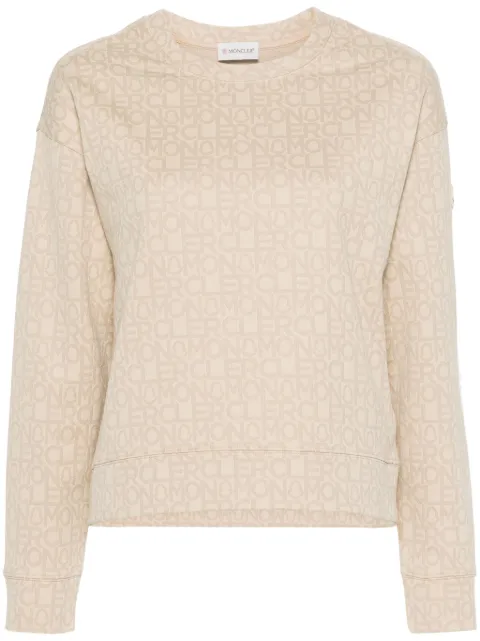 Moncler monogram-jacquard sweatshirt Neutrals J10938G0003689AHB