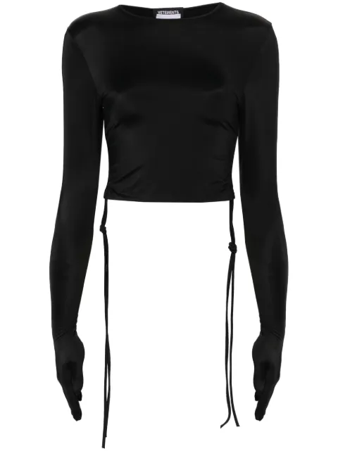 VETEMENTS cropped long-sleeve T-shirt Black WE64LS800B