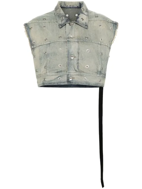 Rick Owens DRKSHDW Jumbo Worker denim waistcoat Blue DS01D1710DKYES2