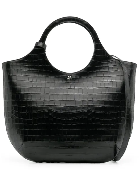 Courrèges large Holy crocodile tote bag Black 224GSA103CR0060