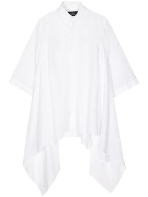 Yohji Yamamoto button-fastening asymmetric top White FSB64013