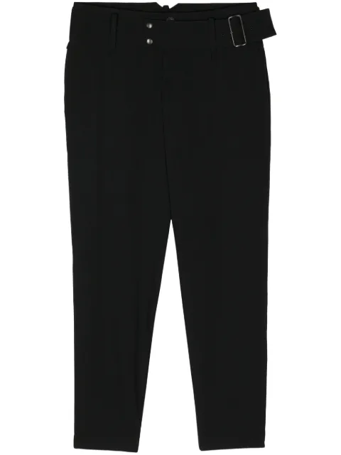 Yohji Yamamoto gabardine belted tapered trousers Black FSP07100