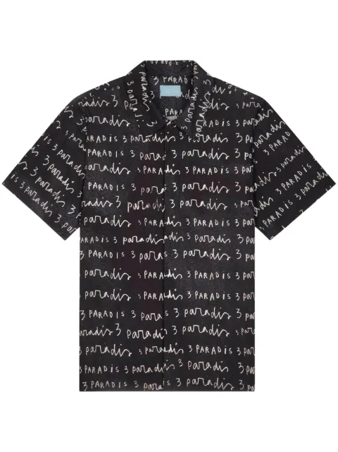 3PARADIS logo-print poplin shirt Black SS24150