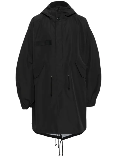 Junya Watanabe MAN drop-shoulder hooded parka coat Black WMC904100