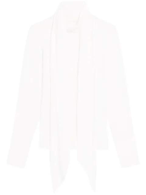 Helmut Lang scarf-detail silk blouse Neutrals O01HW522