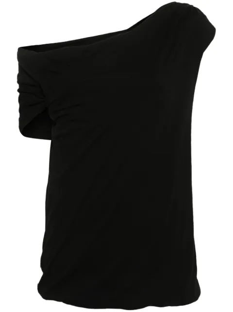 MSGM draped-detail cotton top Black 3642MDT72247311