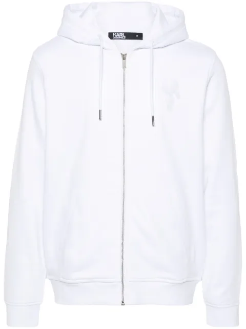 Karl Lagerfeld Ikonik Karl-print zipped hoodie White 705401541900