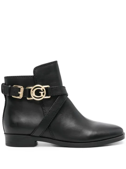 GUESS USA Floriza logo-plaque leather boots Black FL7FRZLEA09