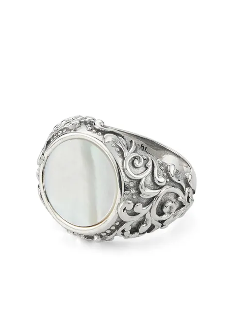 Emanuele Bicocchi Arabesque MoP stone ring Silver EA3W