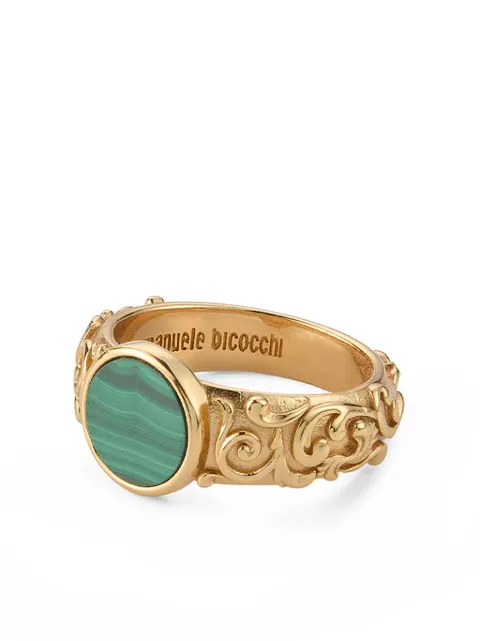 Emanuele Bicocchi Arabesque malachite ring Gold EA4VG