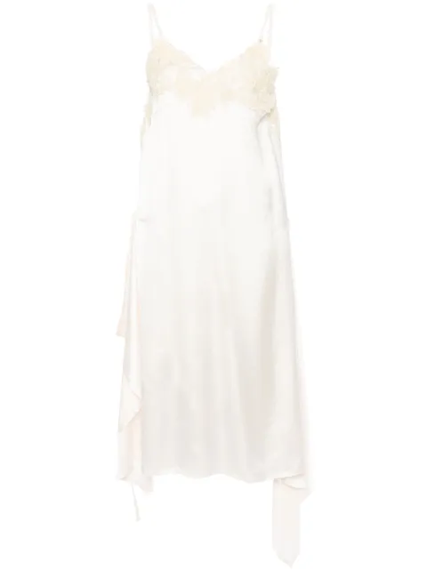 Plan C floral-lace satin slip dress Neutrals ABCAF08HF0TV026
