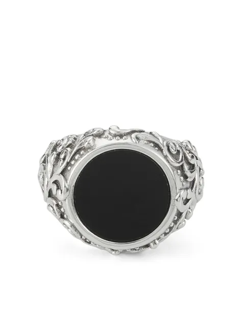 Emanuele Bicocchi Arabesque onyx ring Silver EA3B