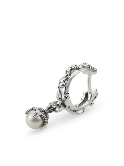 Emanuele Bicocchi pearl-pendant silver hoop earring Silver KLEP3