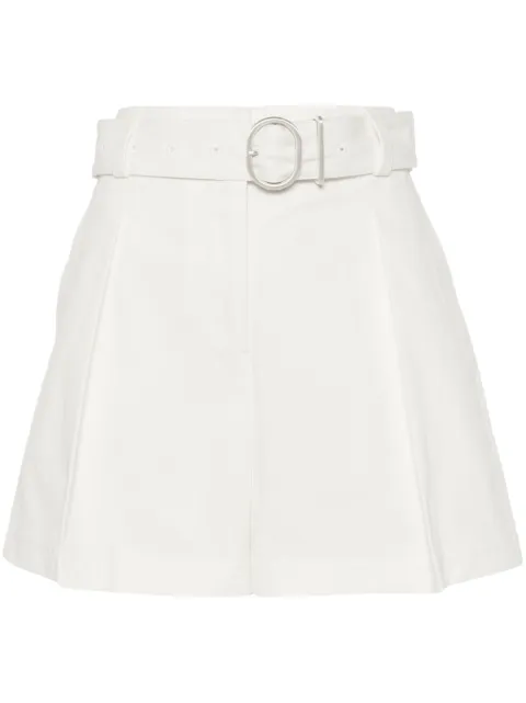 Jil Sander pleat-detail belted cotton shorts White J02KA0225J45136