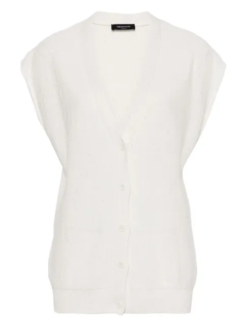 Fabiana Filippi sequined V-neck vest White MAD274F093D2730000