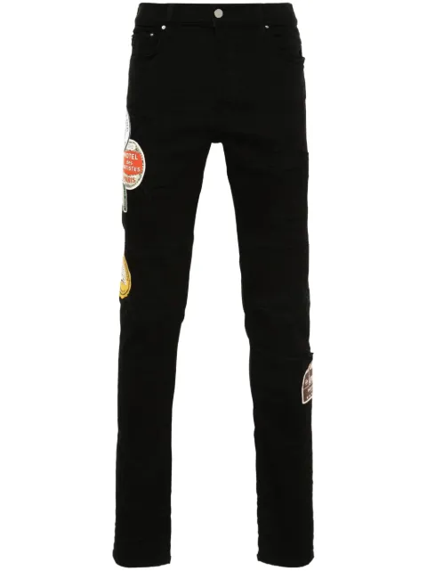 AMIRI Travel Patch Repair skinny jeans Black AMDNSY1025