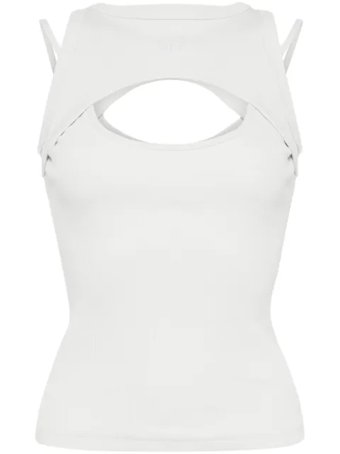 Off-White layered cut-out tank top Neutrals OWAD237S24JER0014040