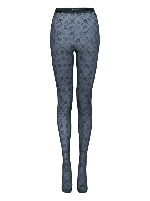 Marine Serre Moonogram tights Blue WUW034ACJER0005BL90