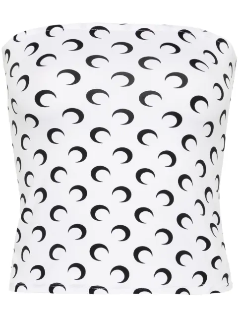 Marine Serre Moon-print tube top White WTS011ACJER0001WH00